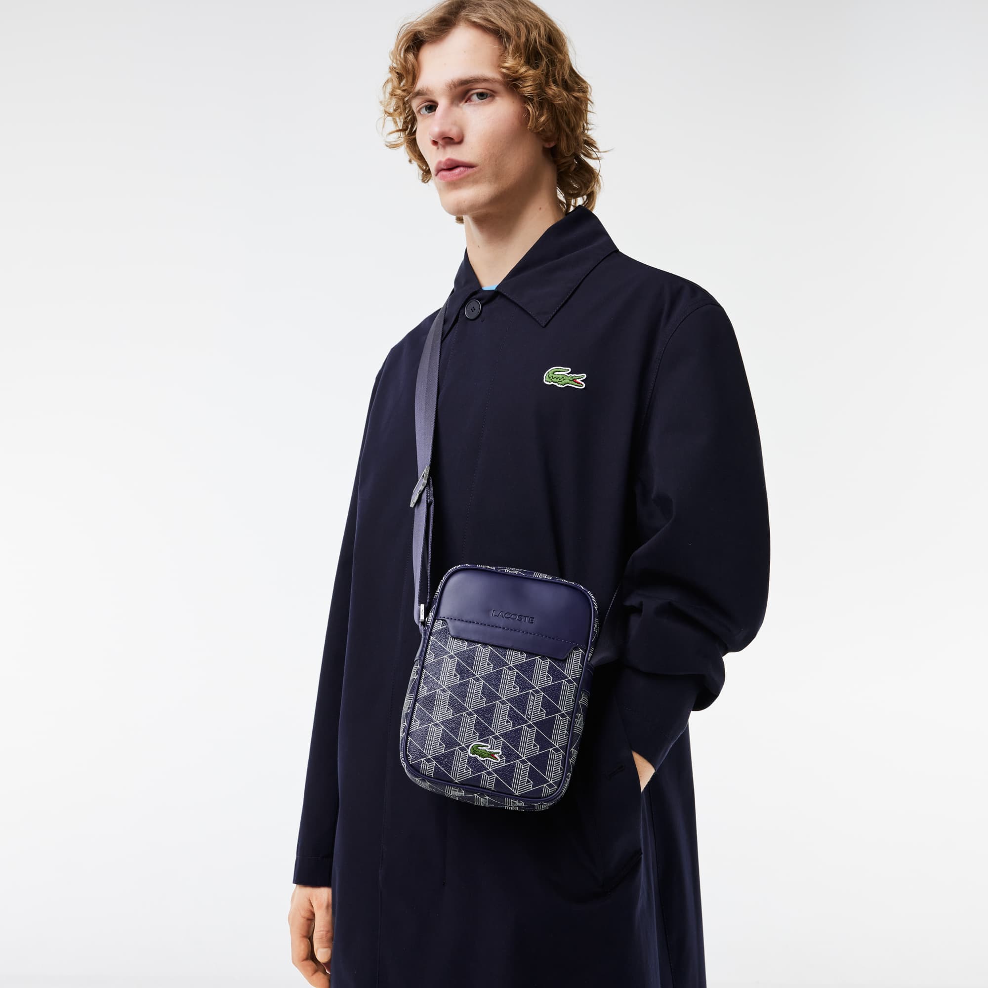 Sacoche verticale The Blend porte-clés intégré Sacoches & Pochettes - Bleu - Lacoste - Homme