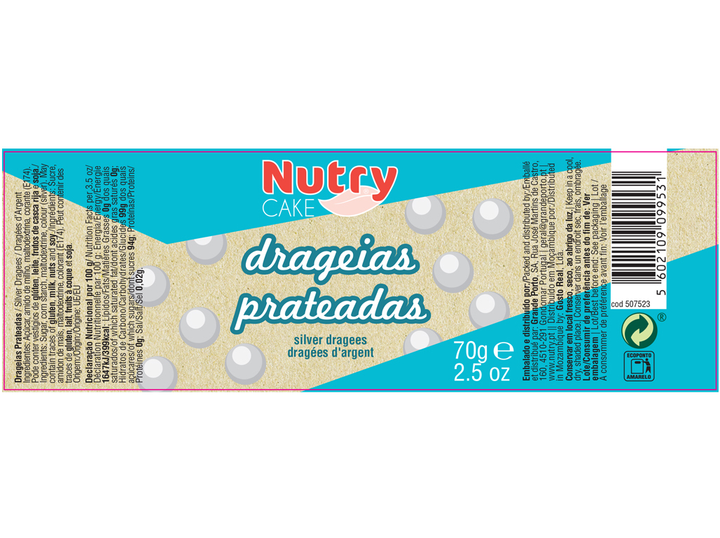 DRAGEIAS NUTRY PRATEADAS 70G