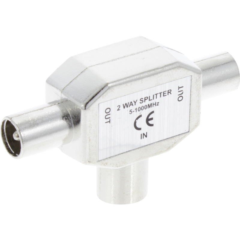 Coax splitter tv 1female/2male