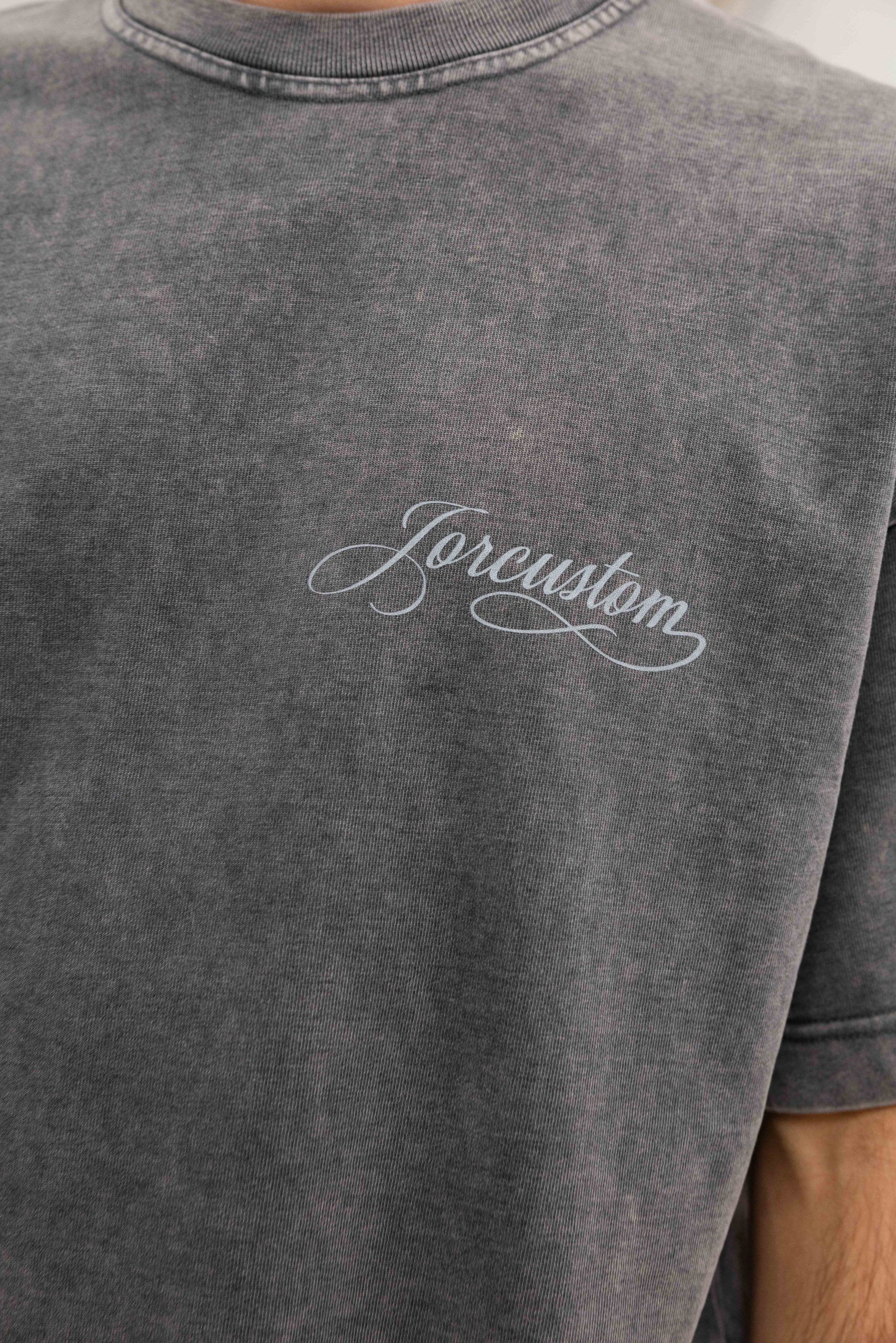 Jorcustom Handscript Loose Fit T-Shirt Heren Donkergrijs