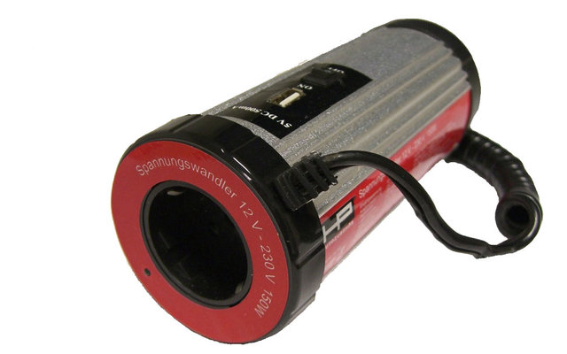 HP Spannungswandler mit USB-Anschluss 12 V auf 230V