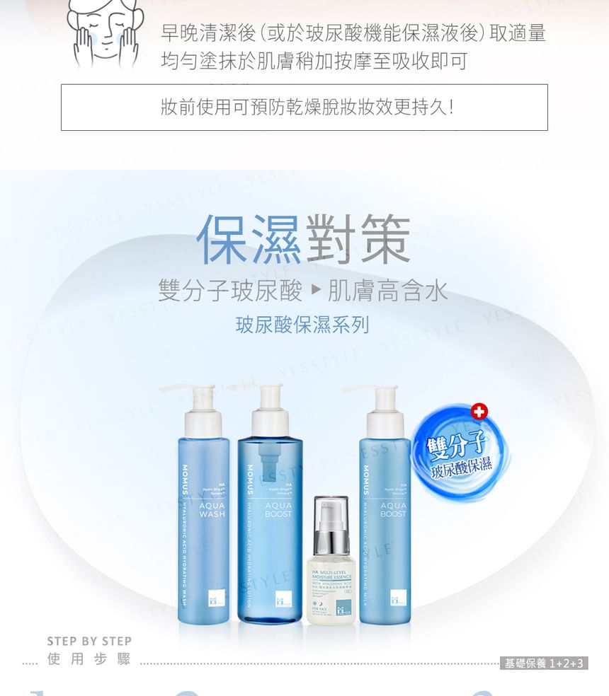 MOMUS - HA Moisture Essence EX op meerdere niveaus