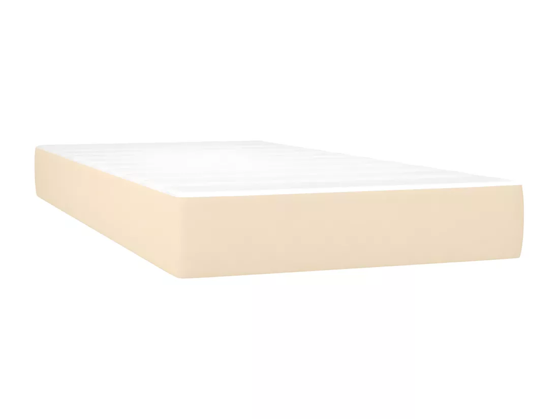 Sommier tapissier et matelas et LED Crème 200x200 cm Tissu