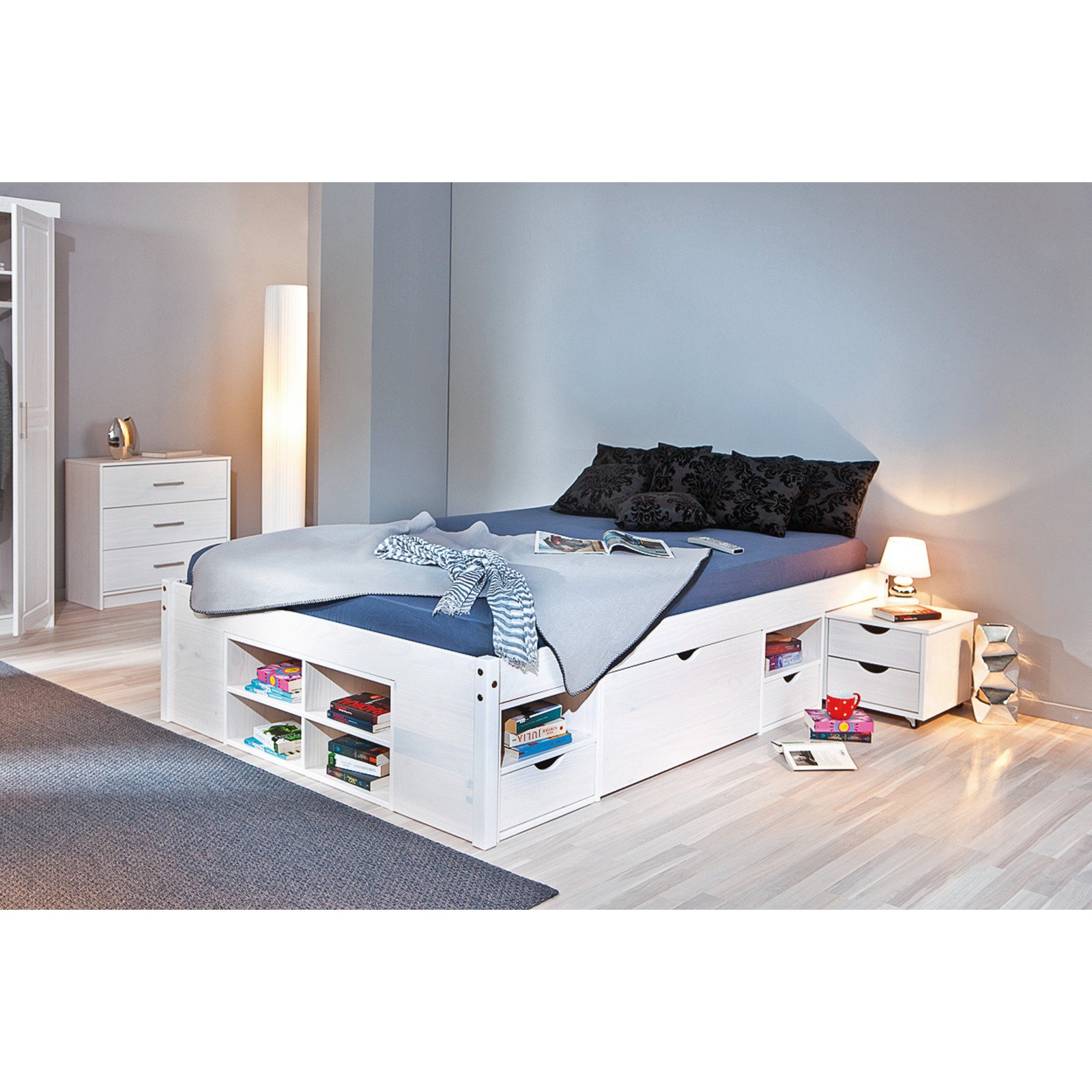 Bett Till Kiefer massiv weiss 140 x 200