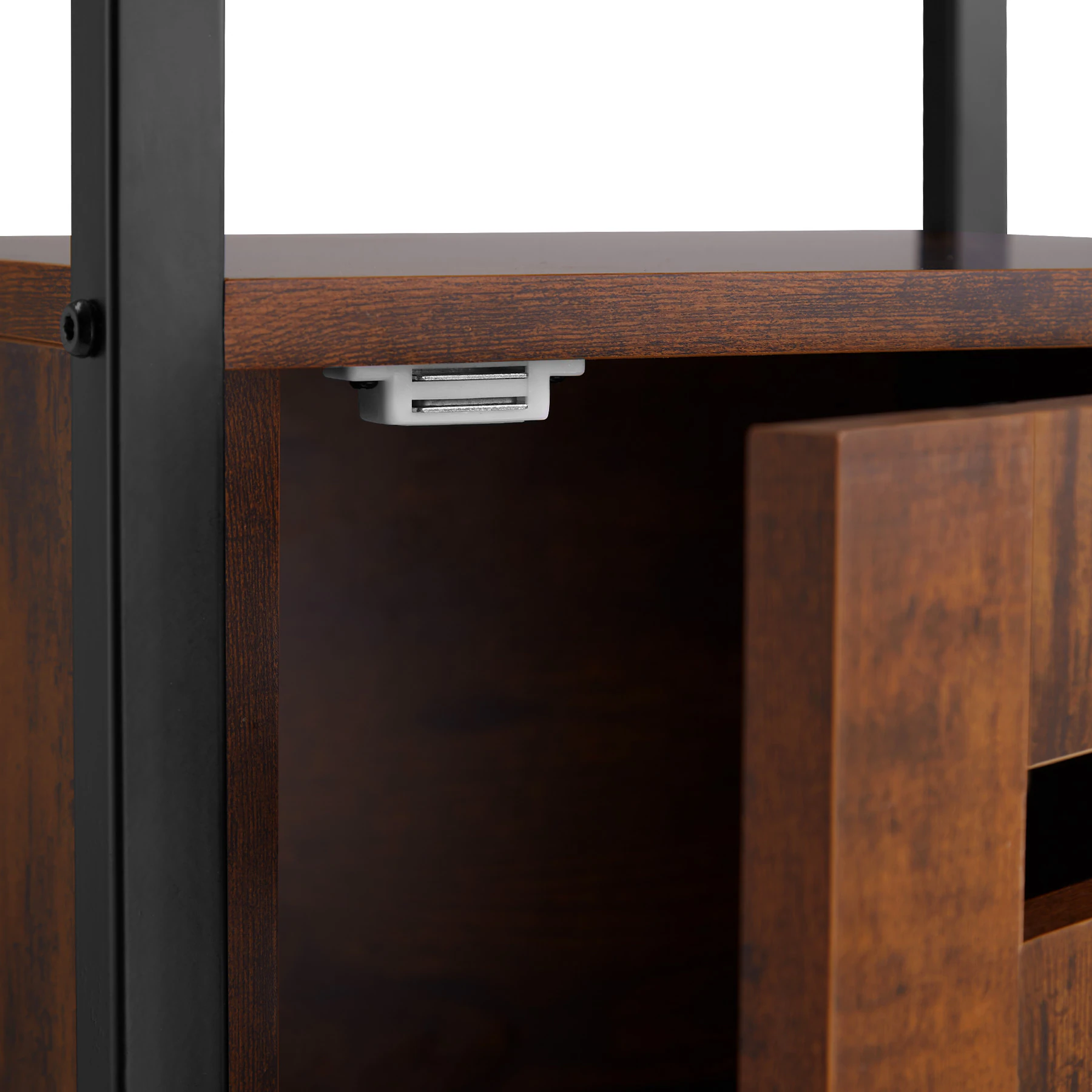 tectake® Beistellschrank, Industrial Style, 2 Ablagen, Staufach mit Magnettür und Einlegeboden, 40,5 x 40,5 x 60,5 cm
