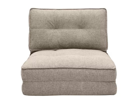 Chauffeuse 1 place convertible en tissu taupe SALLY