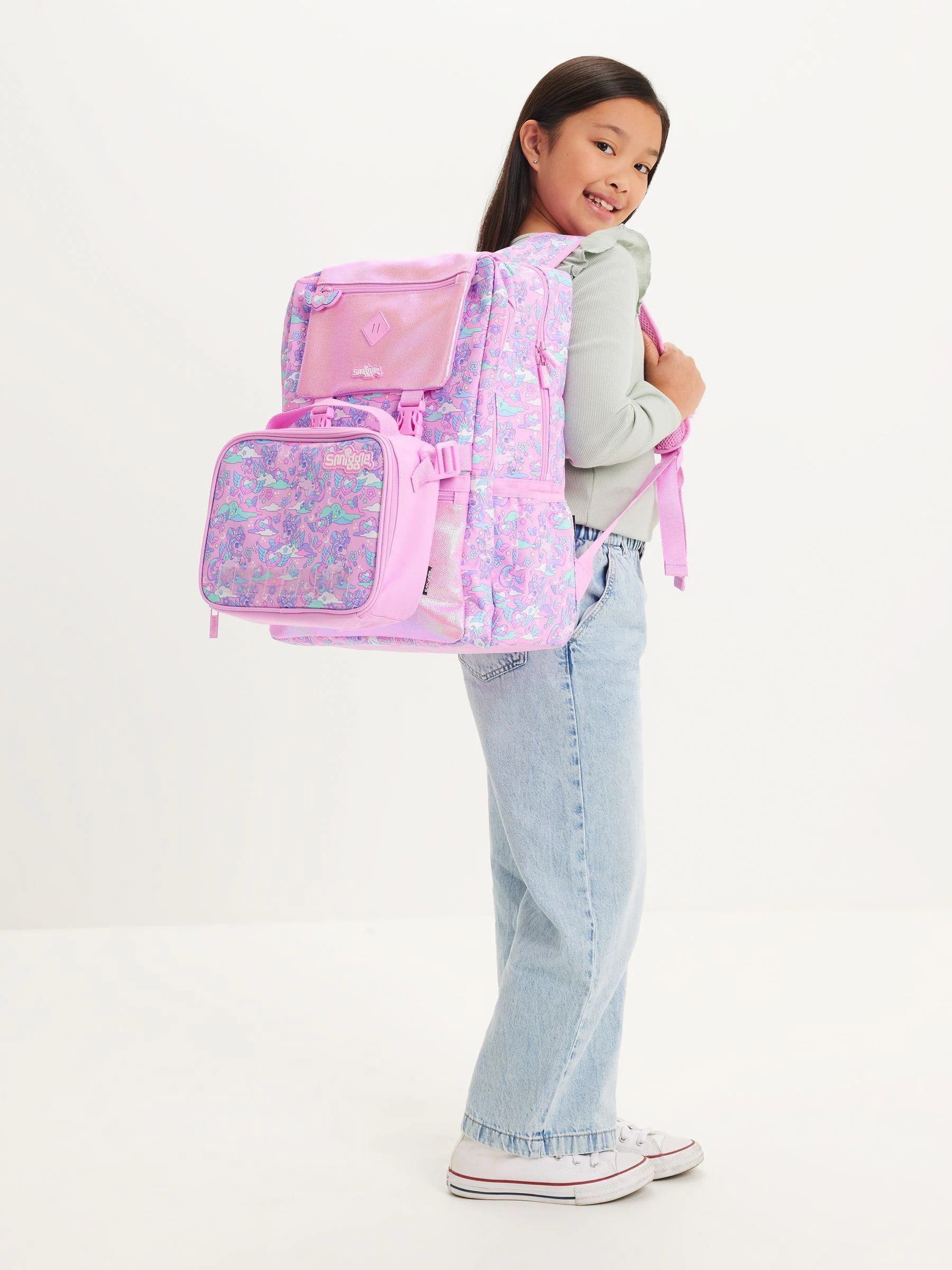 Roze - Smiggle Trailblazer Foldover Attach Backpack