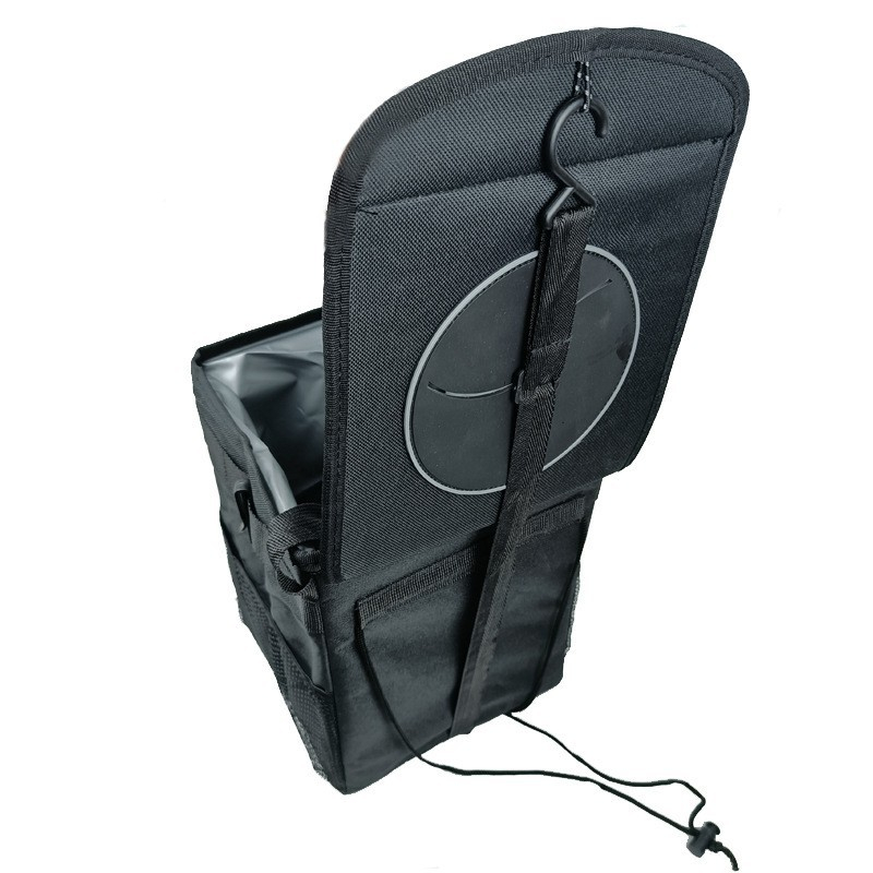 (12L) 2in1 Faltbarer Mülleimer Auto Aufbewahrungs Tasche   Isolations Fach - Schwarz