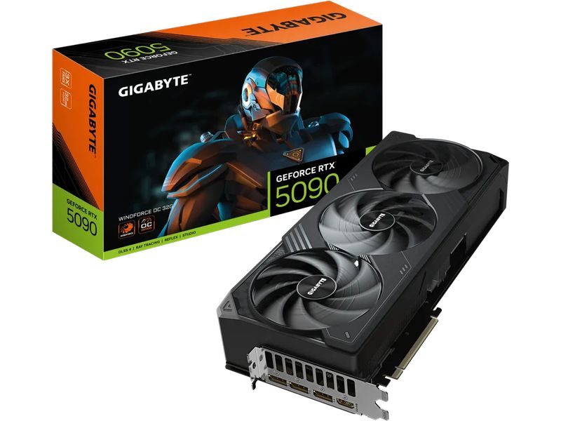 Gigabyte Grafikkarte GeForce RTX 5090 WINDFORCE OC 32 GB Gaming Grafikkarte mit 32 GB GDDR7 Speicher