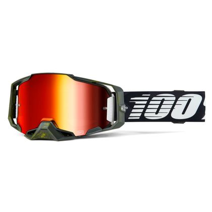 Masque cross 100% ARMEGA SOLEDAD - Mirror Rouge 2024 - Noir / Blanc