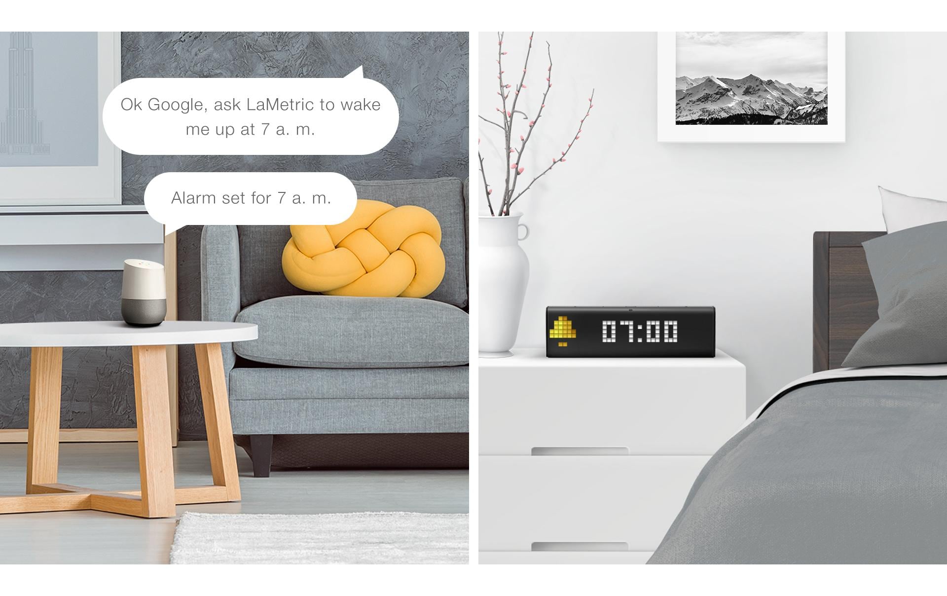 Smart-Display LaMetric Time<br>LaMetric TIME Tischuhr für Smart Home