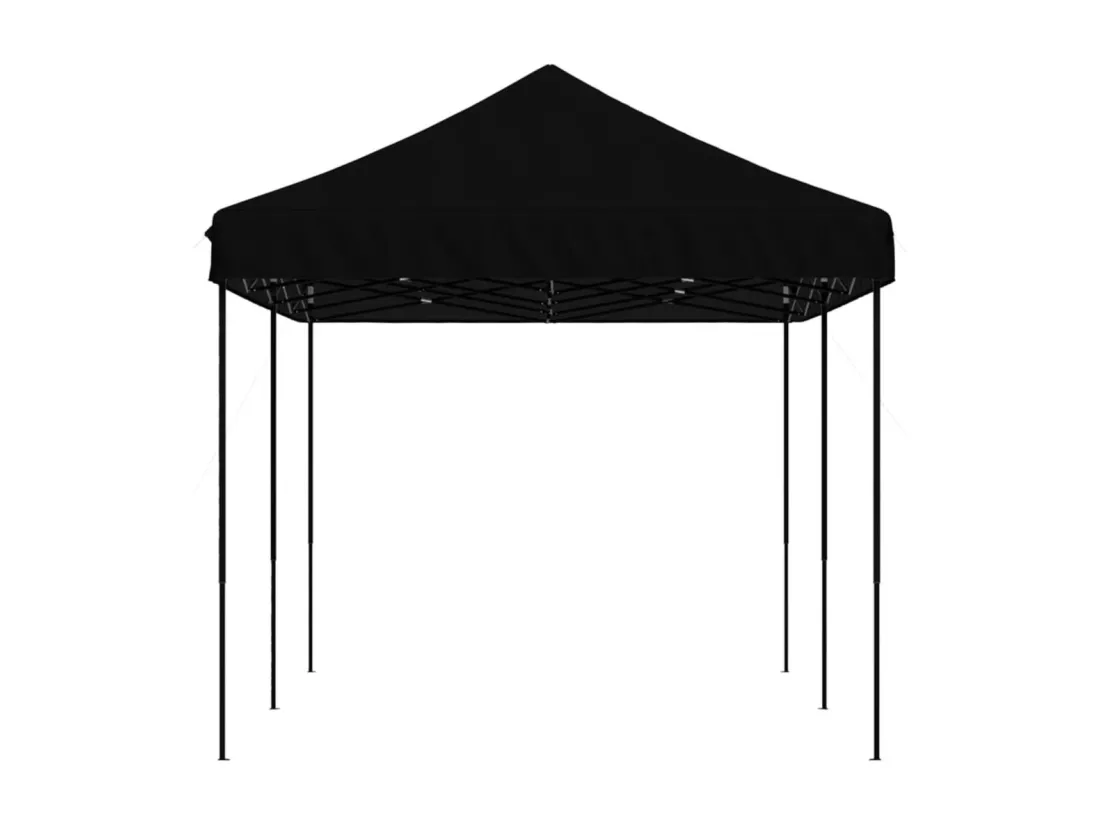 Tente de réception pliable escamotable noir 580x292x315 cm
