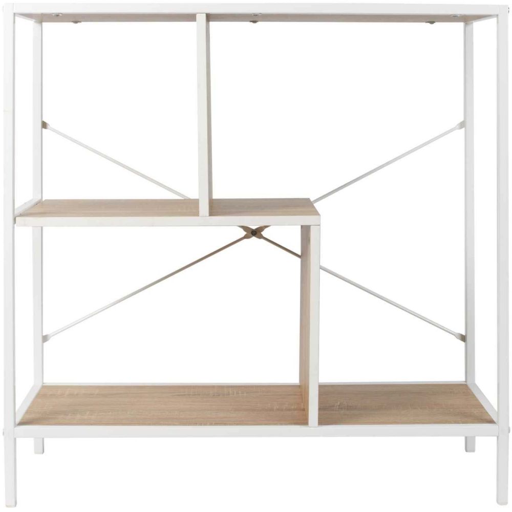 Etagère en bois et métal blanc edison 80 x 30 x 79,5 cm
