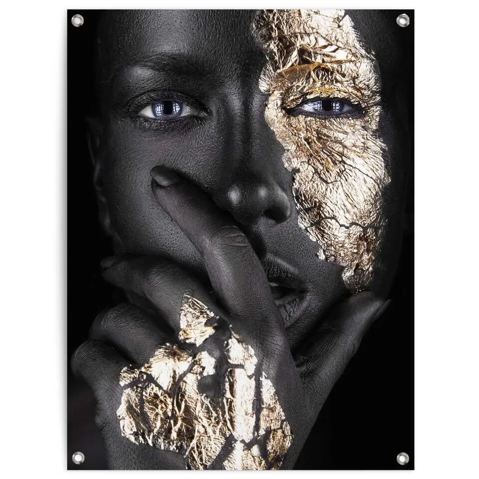 Tuinposter Gouden hand - 80x60cm - Goudkleurig