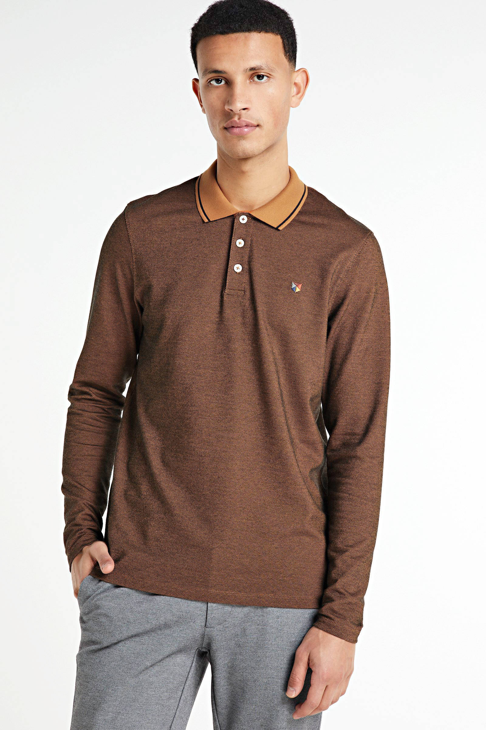 ONLY & SONS gemêleerde tapered fit it chino ONSMARK grijs melange