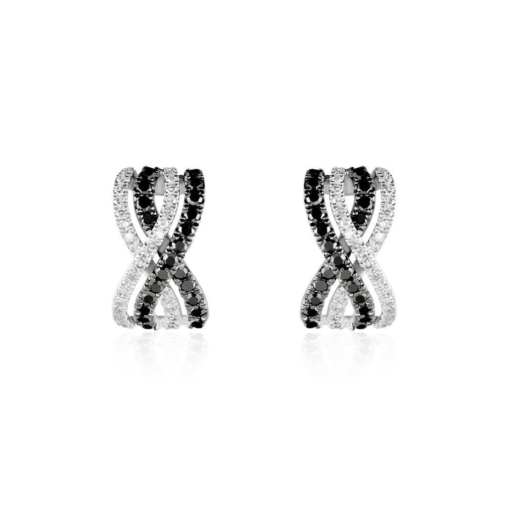 Boucles D'oreilles Puces Julianne Or Blanc Diamant