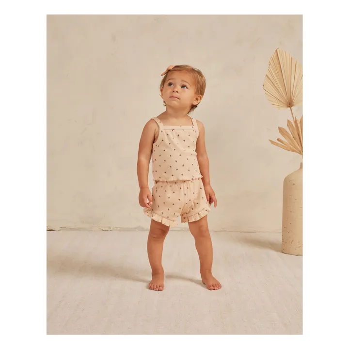 Quincy Mae Débardeur et Short Evie Fraises | Beige rosé