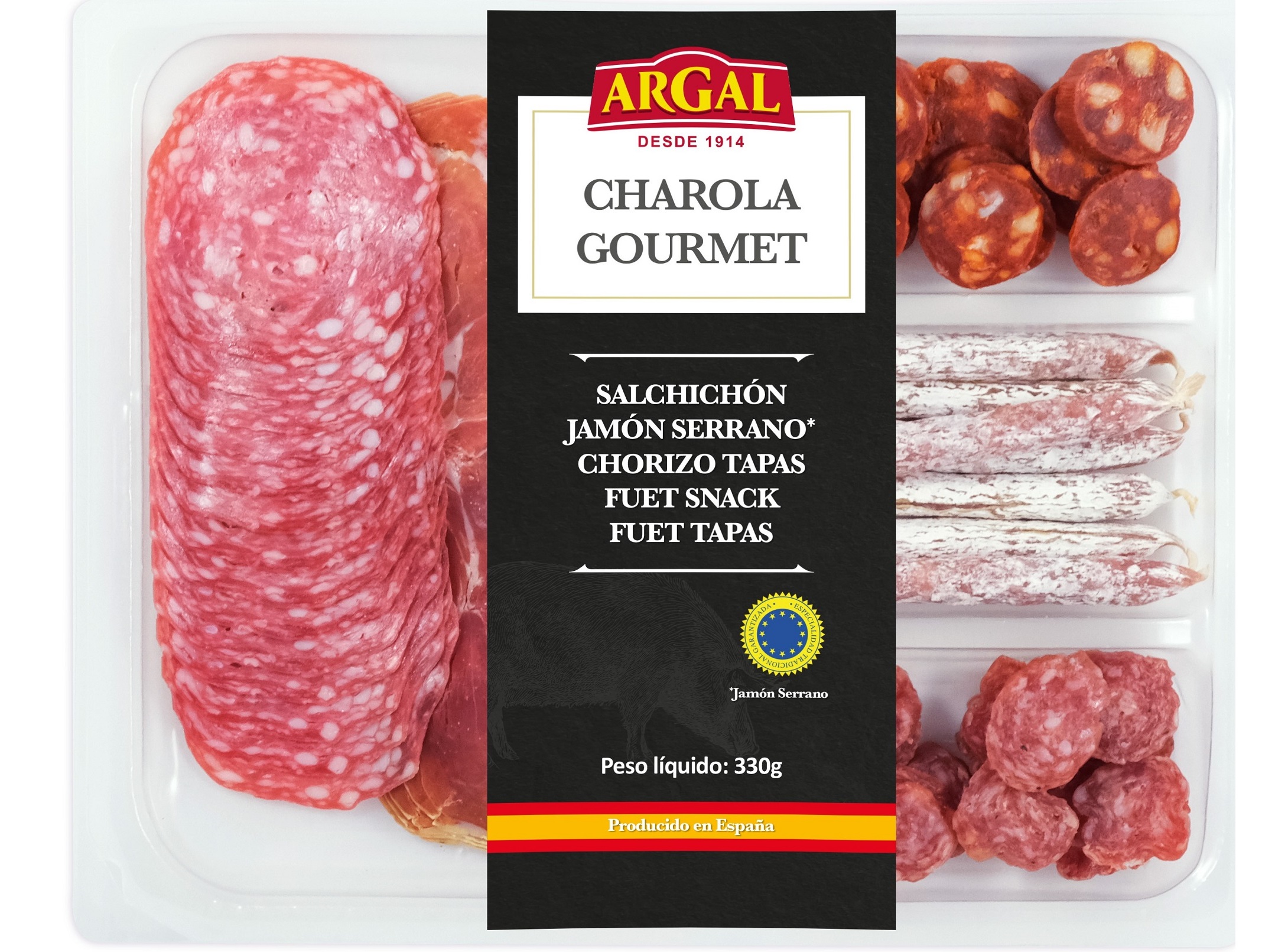 TABUA DE CHARCUTARIA ARGAL CHAROLA 330 G