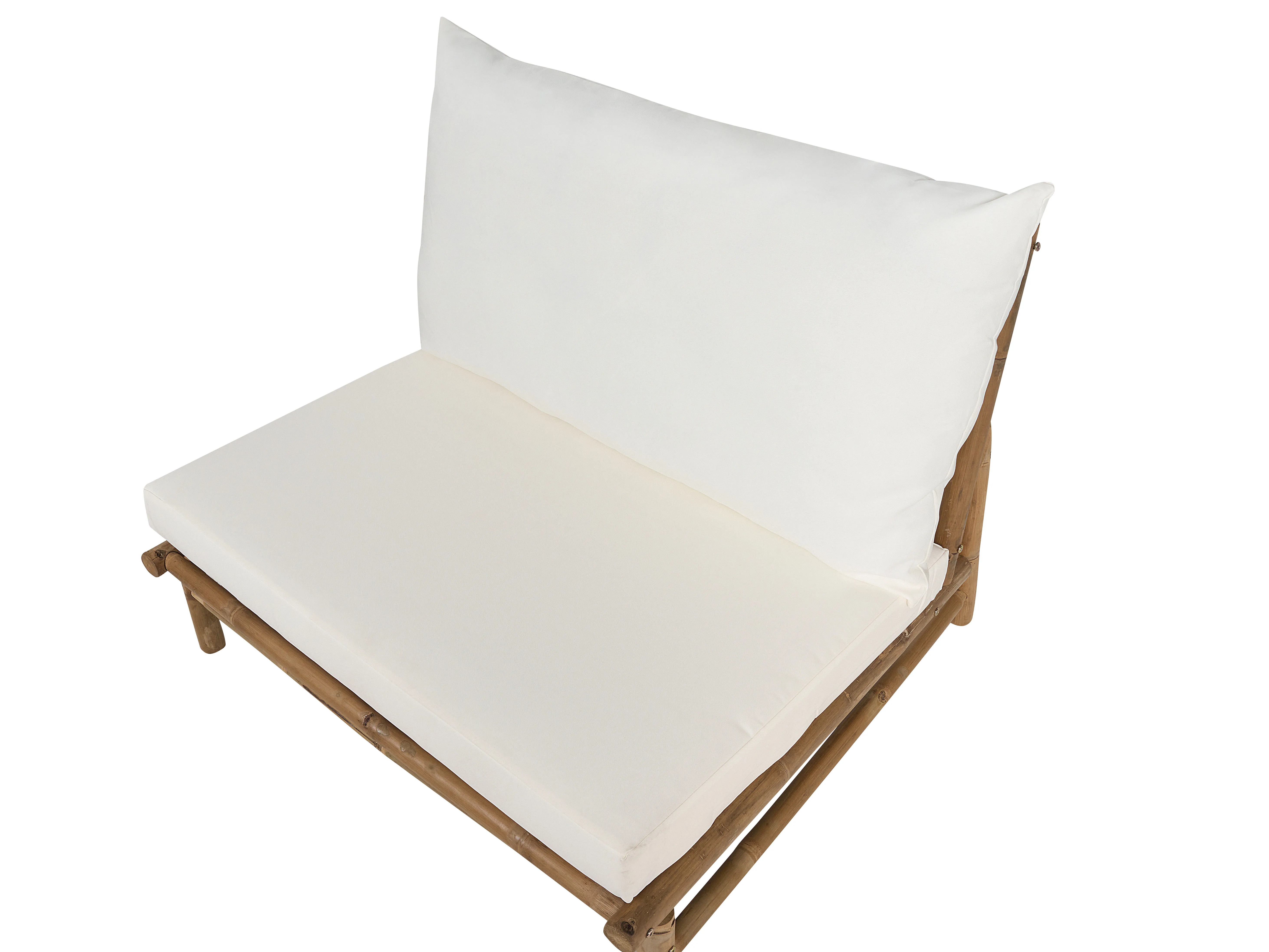 Loungeset met tafel 2-zits TODI Bamboehout Gebroken wit