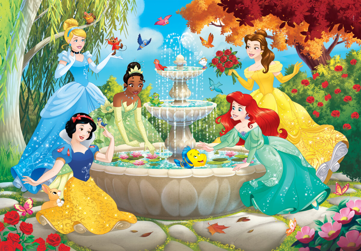 Disney Princess Puslespil - Super Color - Clementoni - 60 Brikker