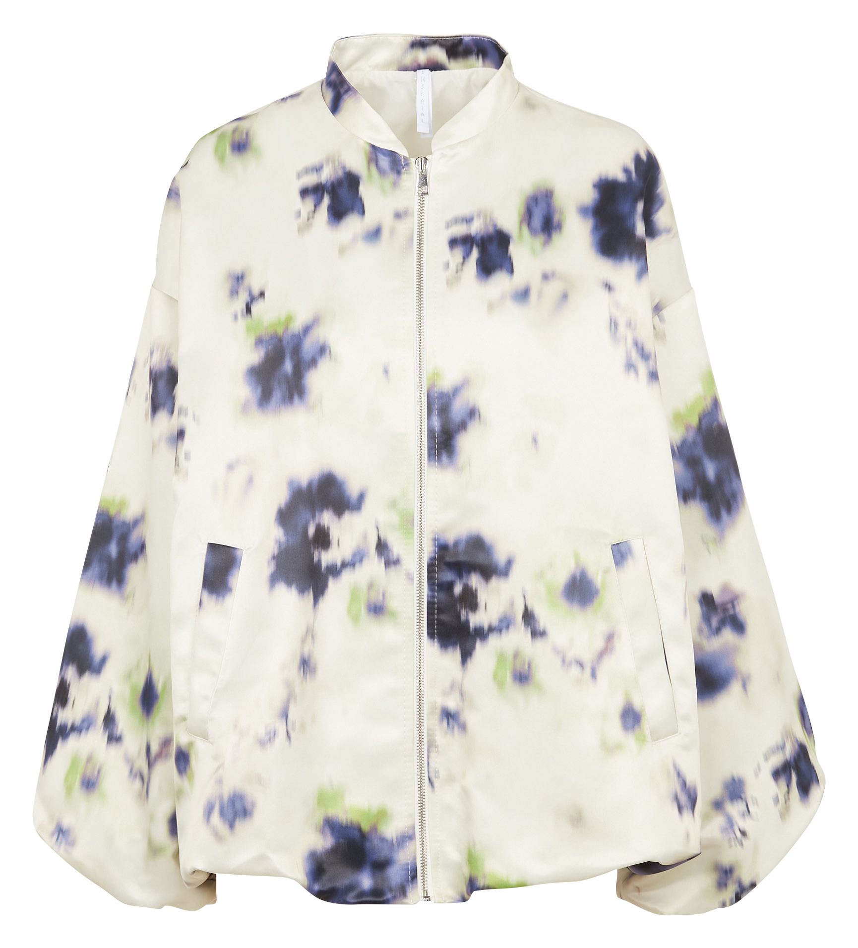 Blouson col rond imprimé| Blanc