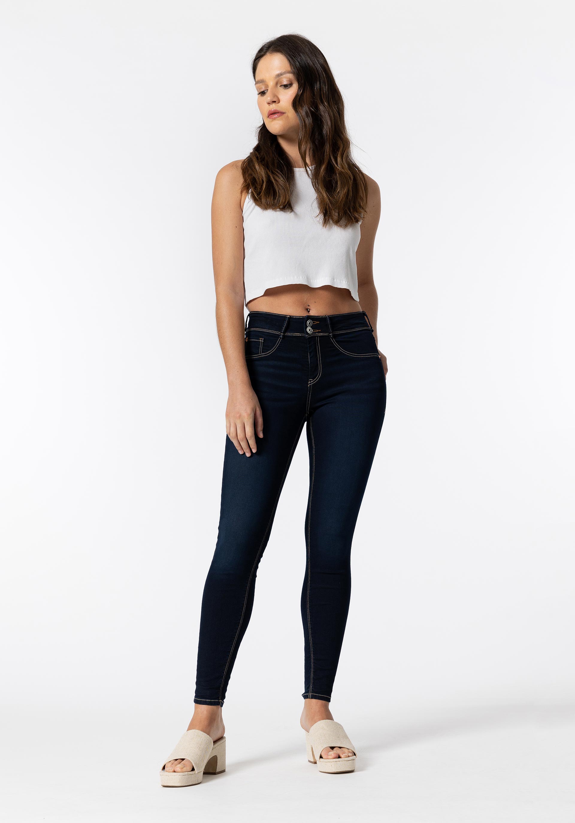 Jeans One Size Skinny Classic Cintura Alta
