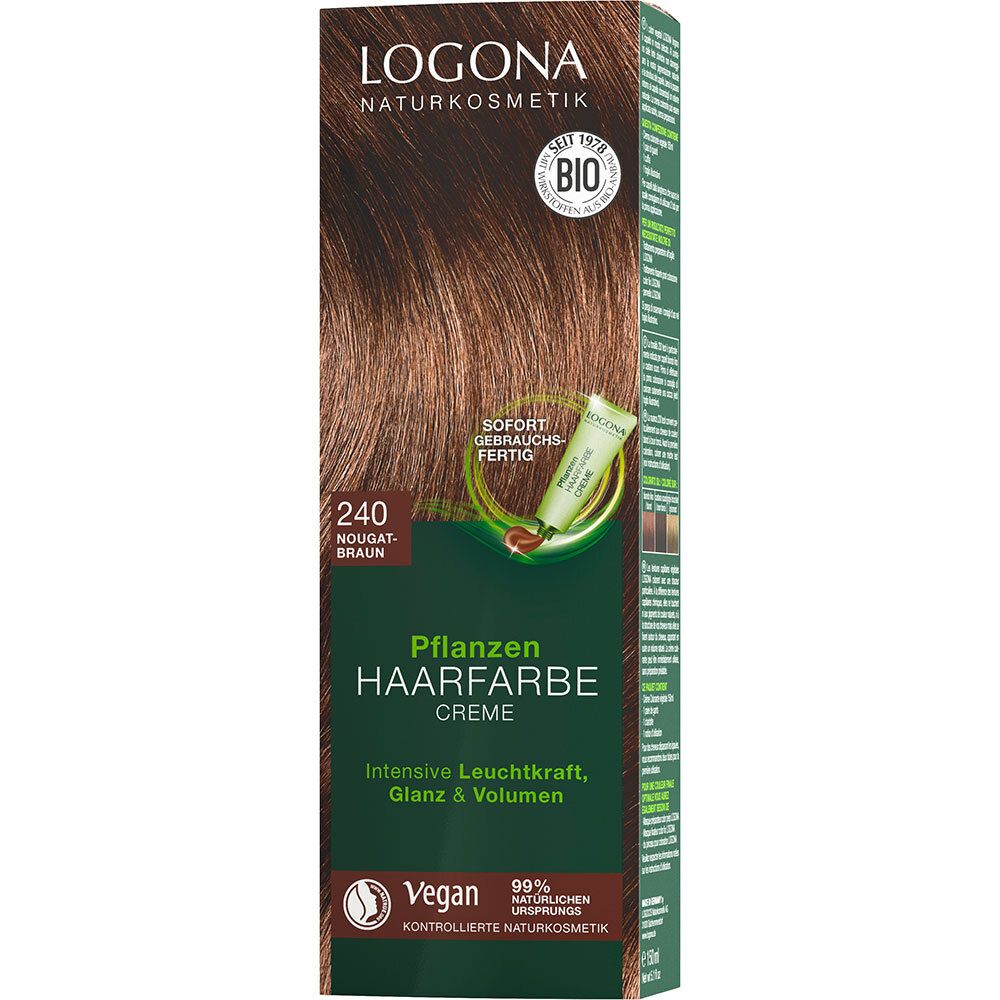 LOGONA Naturkosmetik Pflanzen-Haarfarbe Creme 240 Nougatbraun