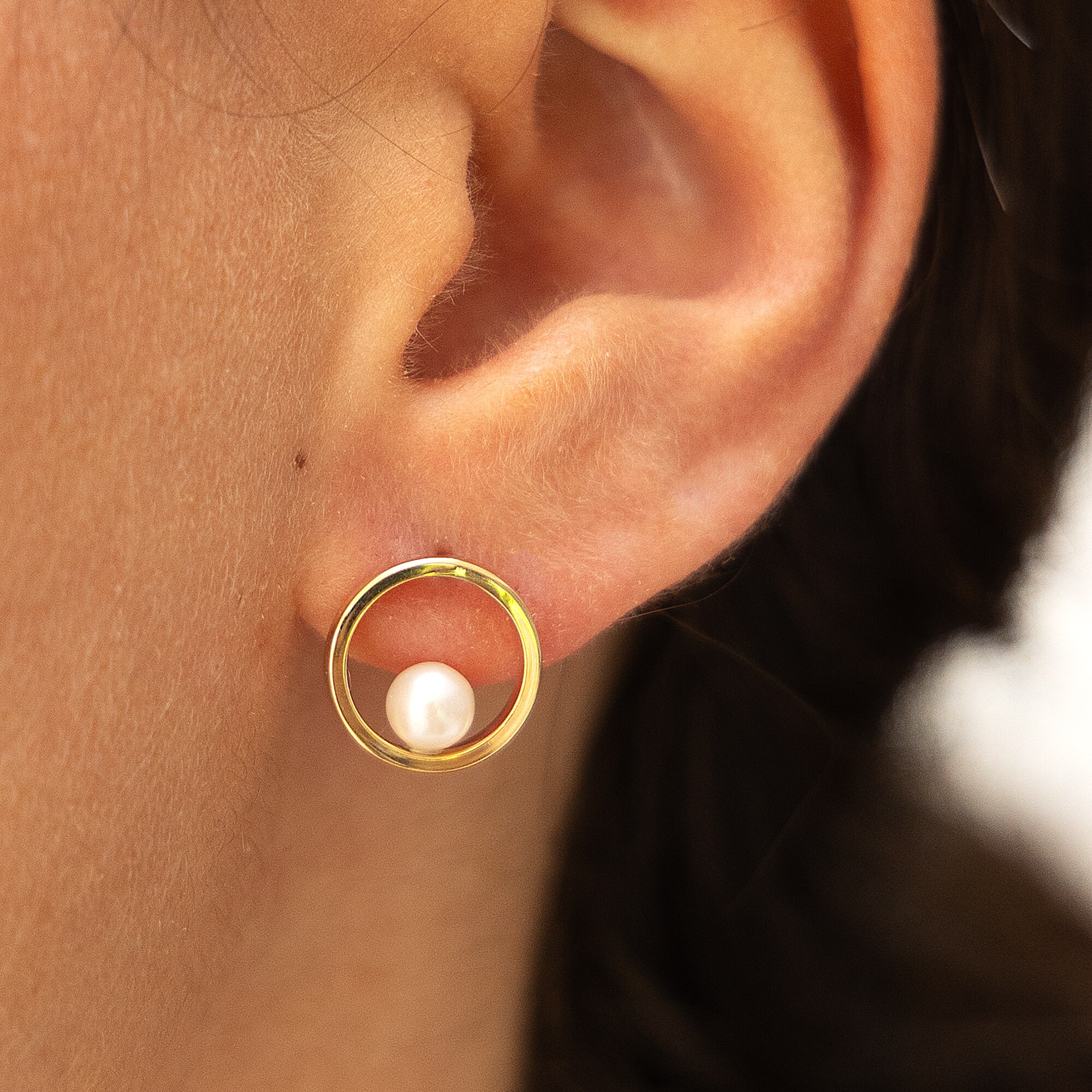 Fascination by Ellen K. Ohrringe Gold 375 Perle weiß 4,5mm