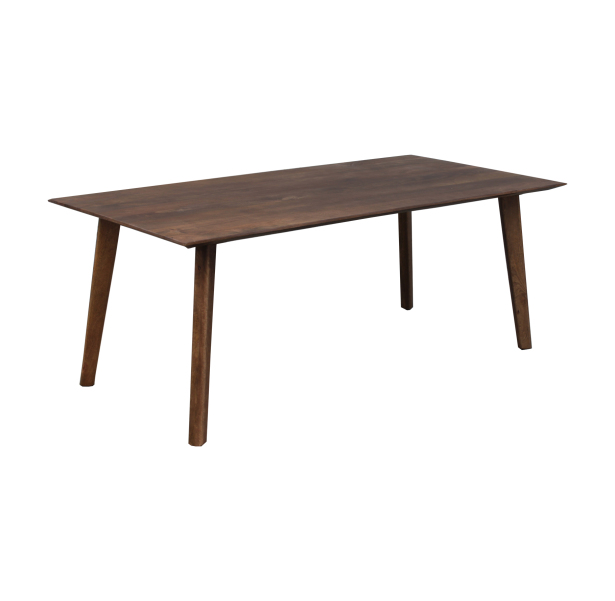 Eetkamertafel Mango walnoot met houten poot 200x100cm