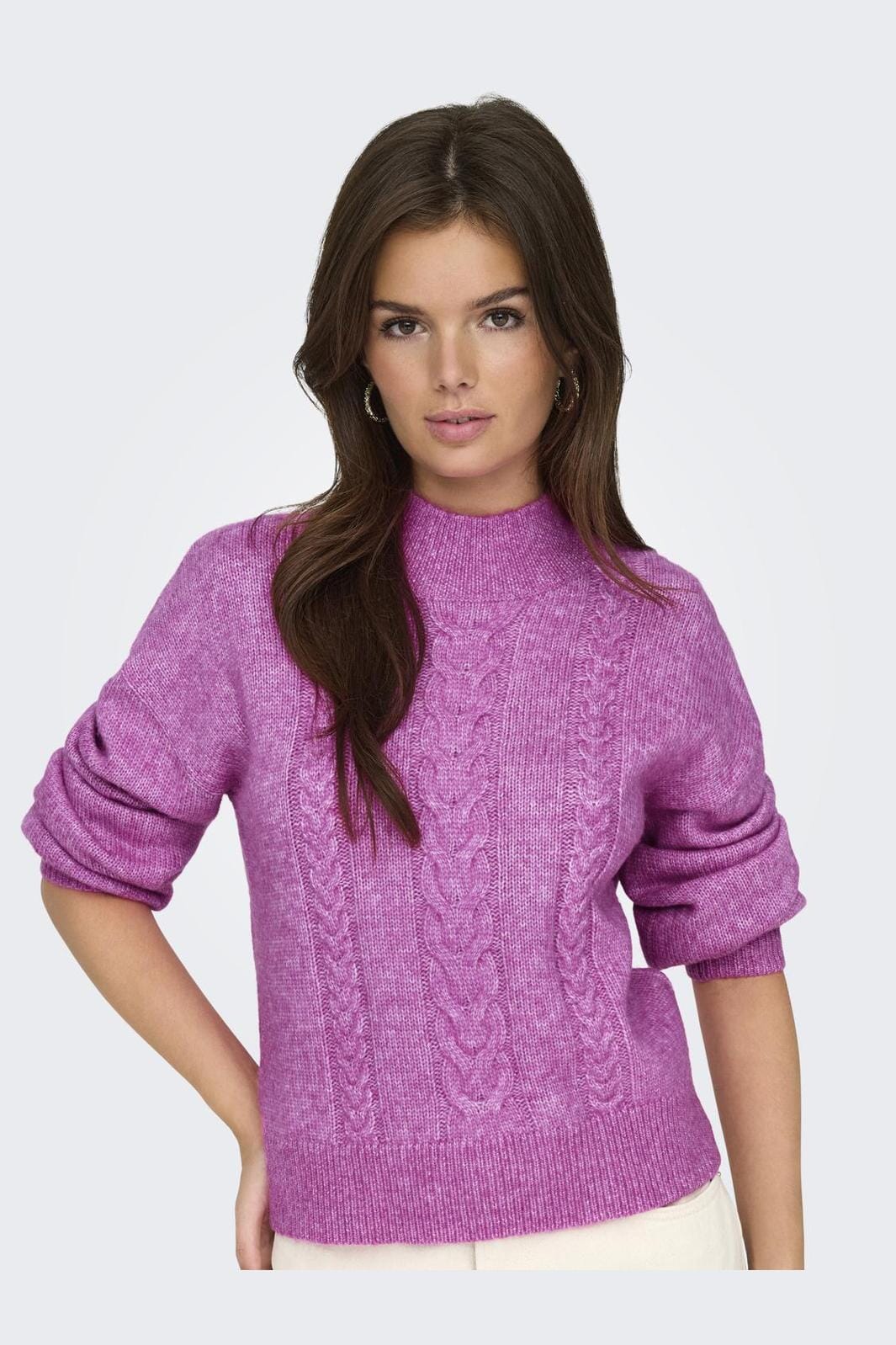 JDY JDYsusanna L/S Hn Cable Pullover Knt 4553565 rose violet melange