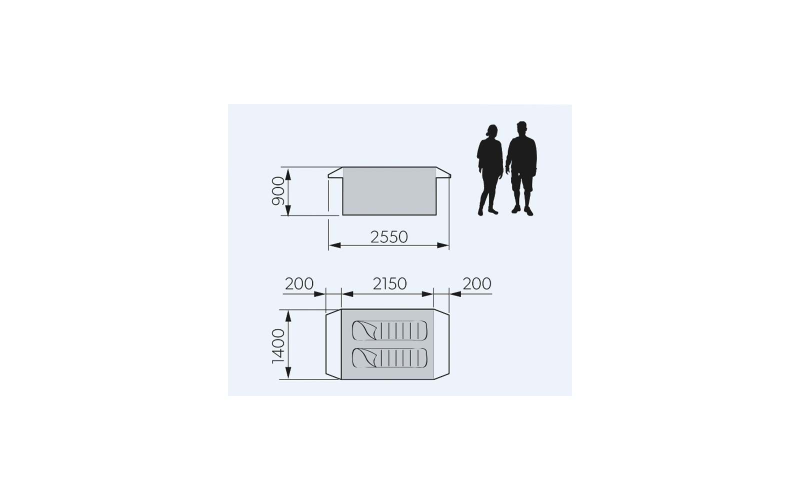 Dometic Pico FTC 2X2 TC Aufblasbares Campingzelt für 2 Personen