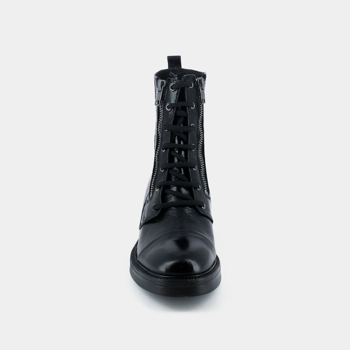Bottines à lacets  en cuir noir