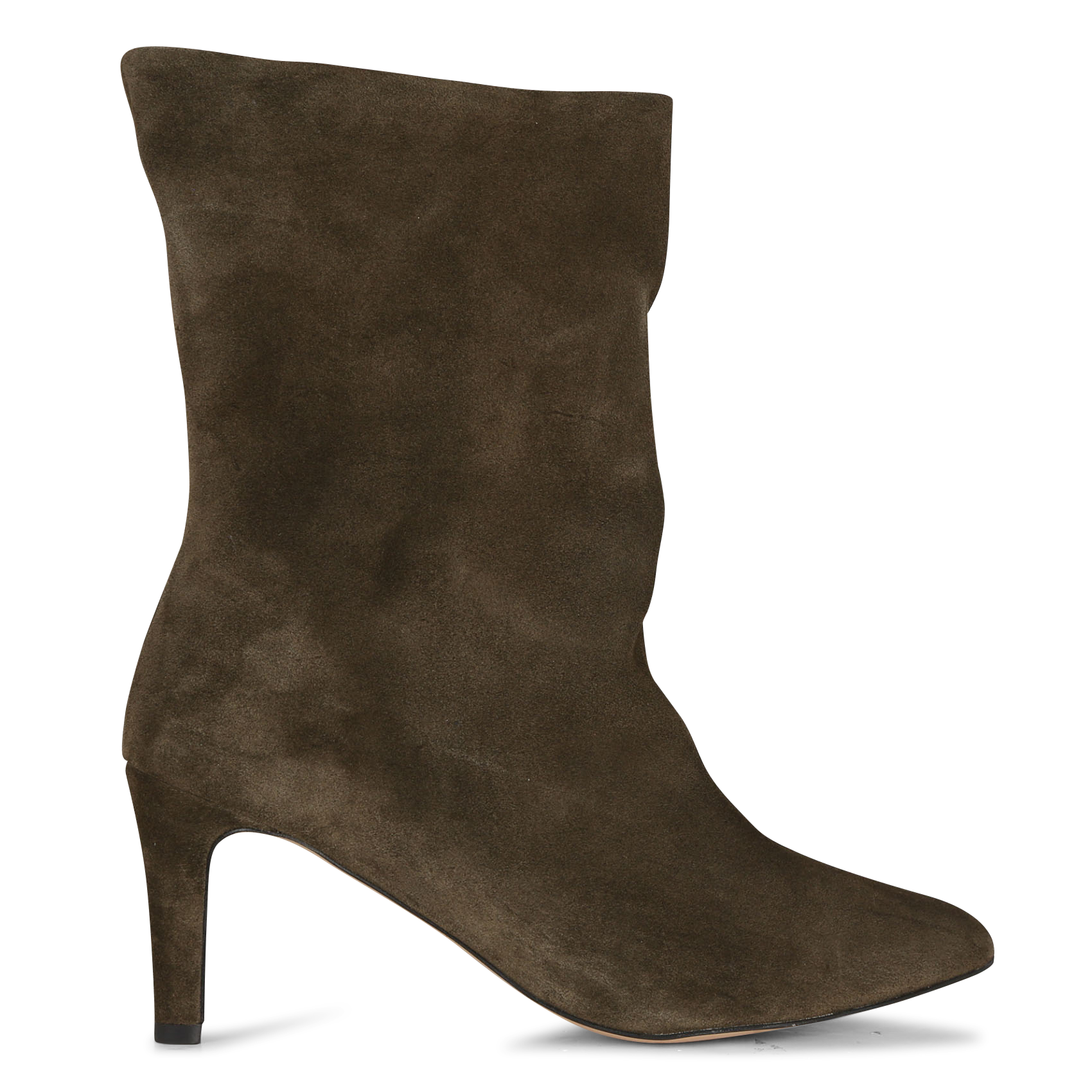 VULLY - Bottines à talon en cuir velours | Vert