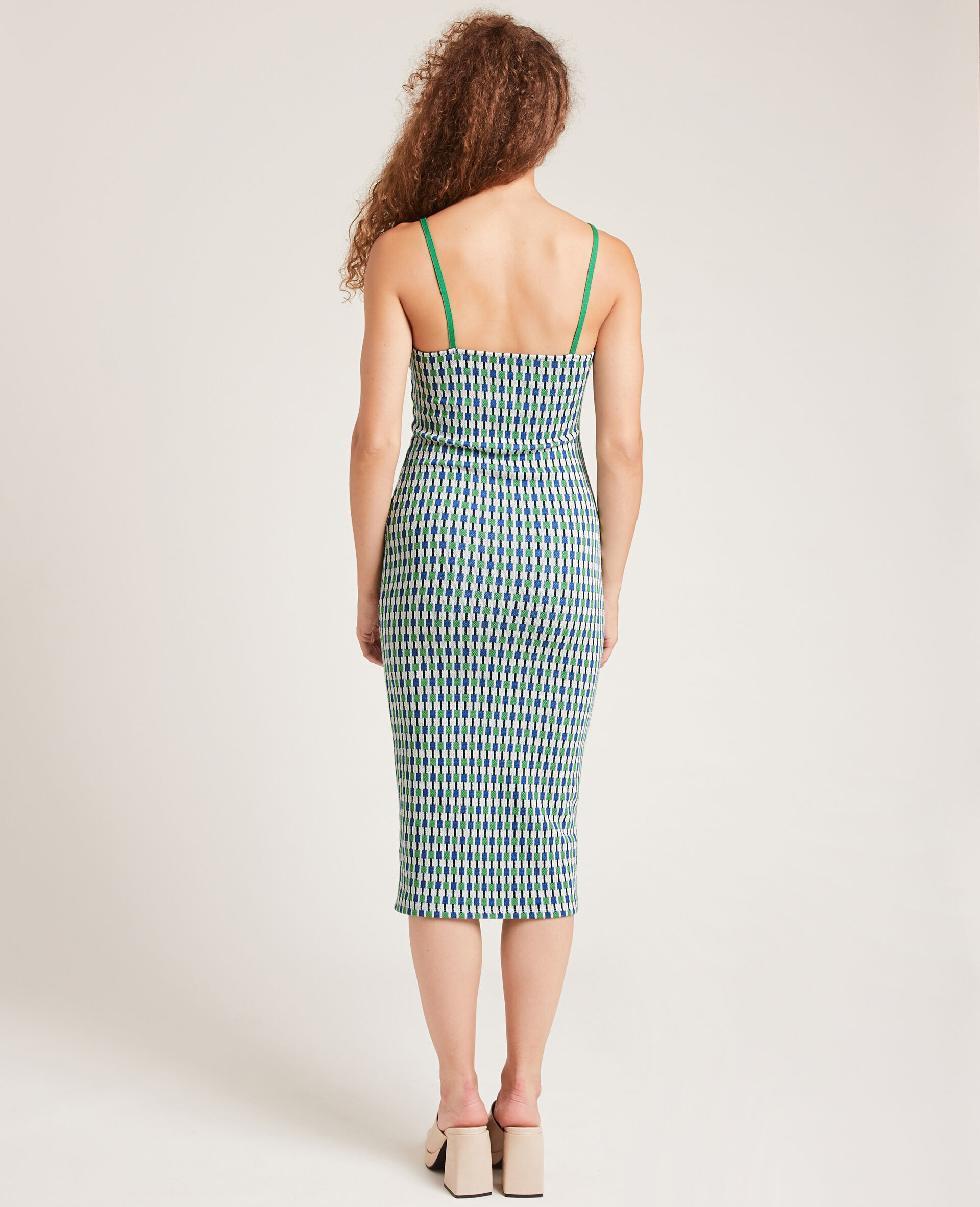 Robe longue en maille tricot - Vert