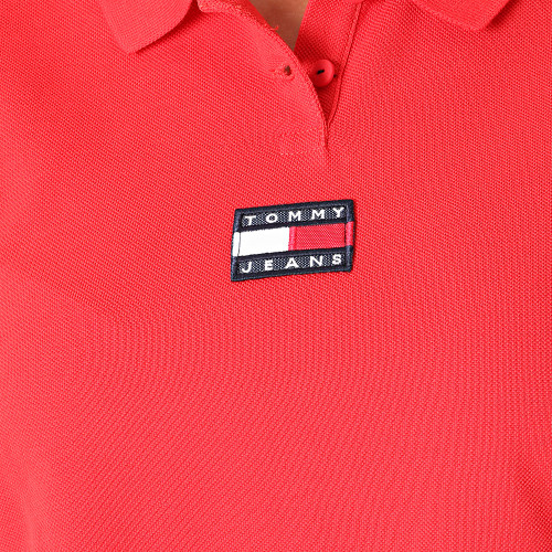 Polo Manches Courtes Crop Femme Center Badge 0347 Rouge