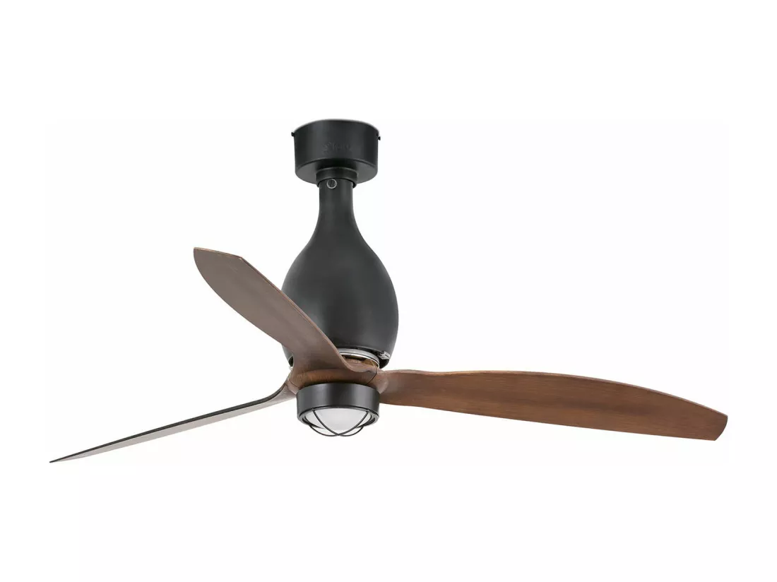 MINI ETERFAN M LED Ventilateur noir mat/bois DC