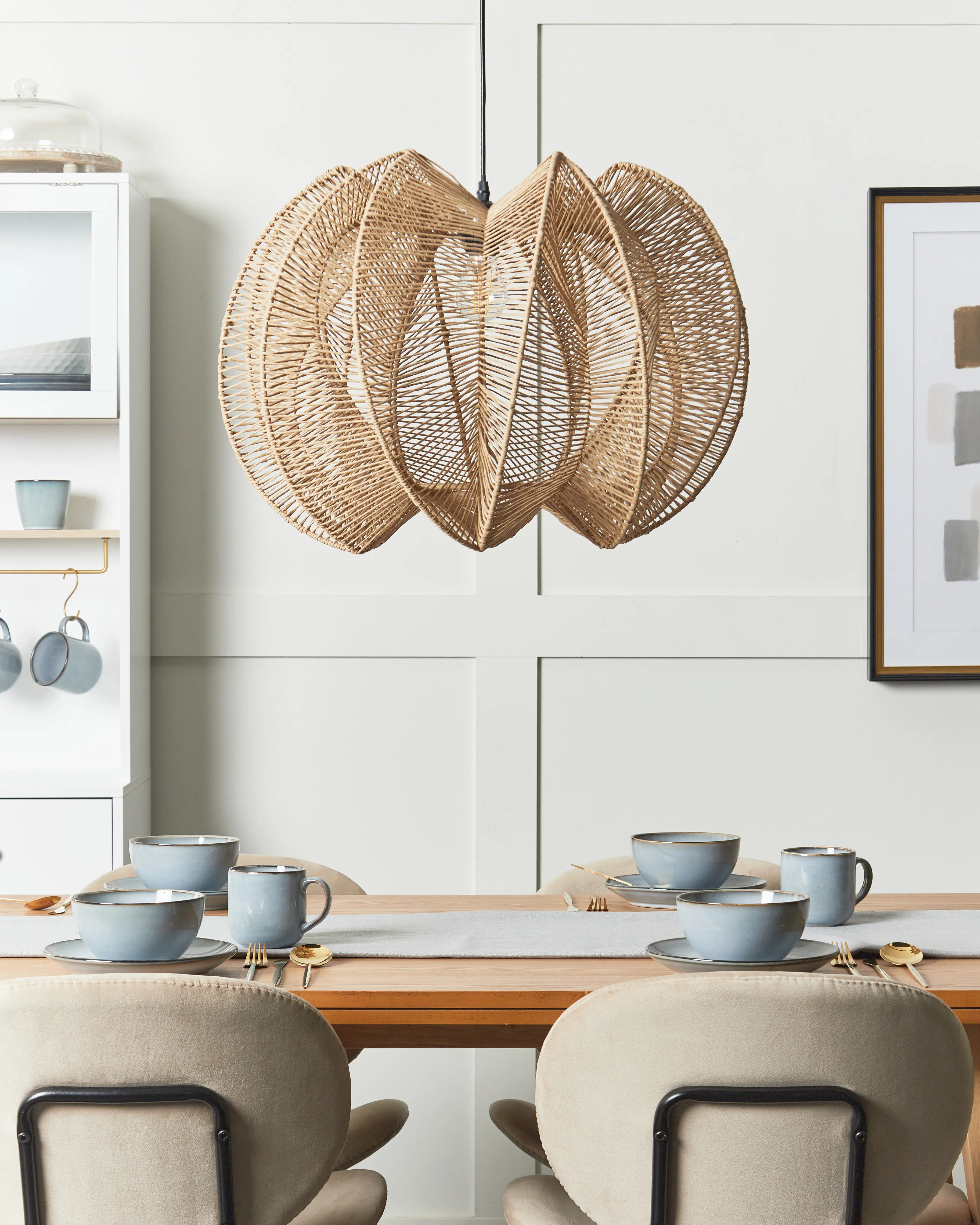 Hanglamp MANINGA Papierkoord Lichtbruin
