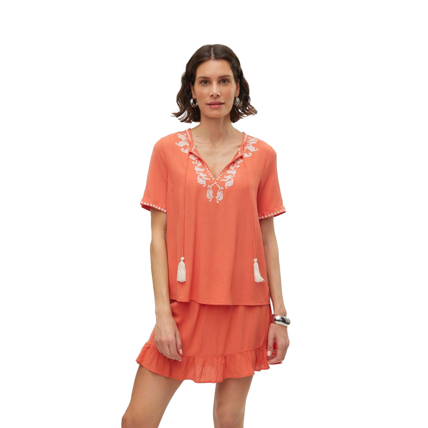 Vero Moda  Svella Short Sleeve V-Neck Top
