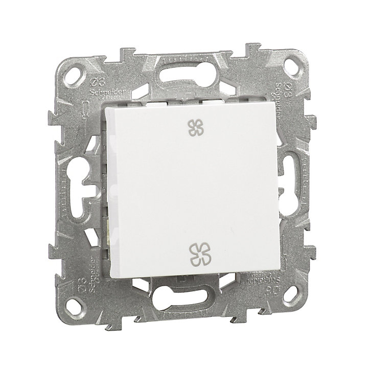 Mécanisme commande VMC 2 boutons Schneider Electric Unica Déco blanc