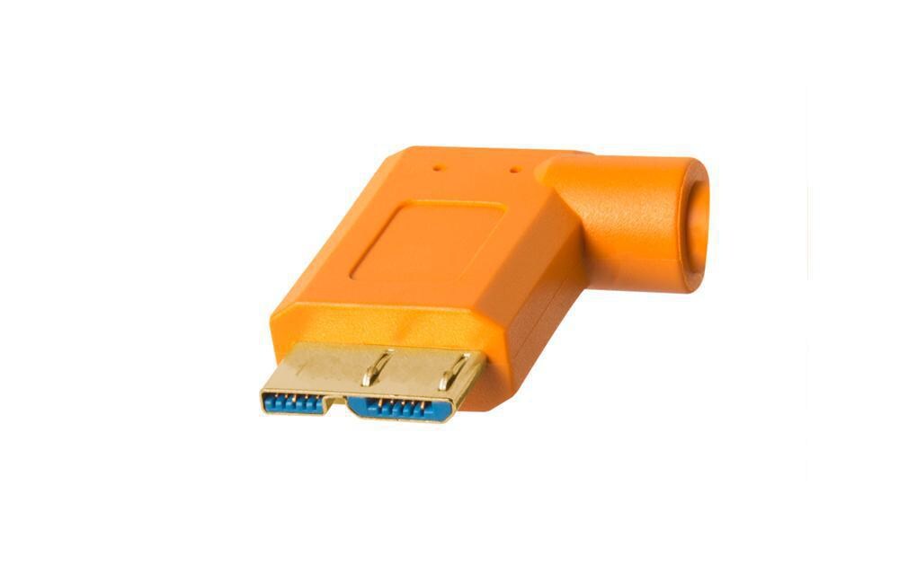 Kabel USB 3.0 Micro B Right Angle 4.6 Meter – orangeAbgewinkeltes USB 3.0 zu Micro-USB Kabel, 4.6 Meter