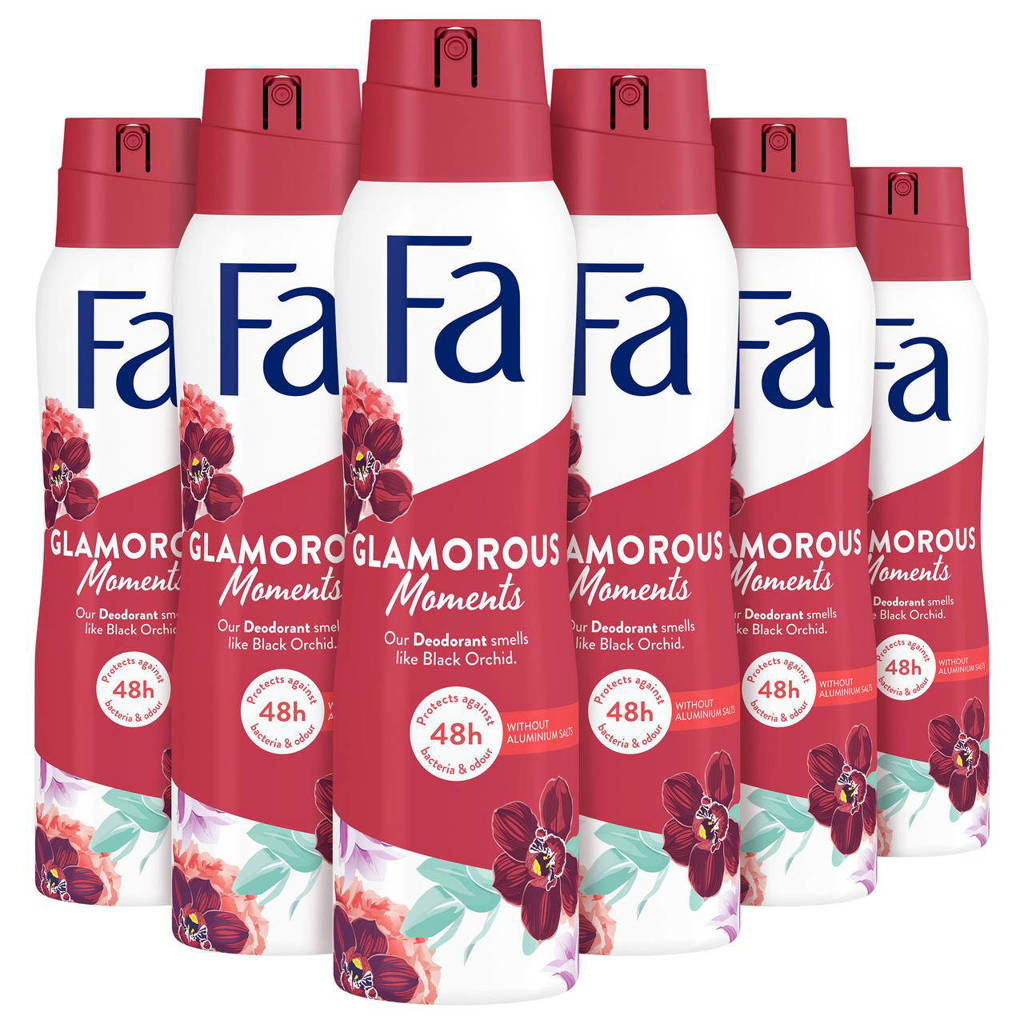 DeosprayGlamorous Moments deodorant spray - 6 x 150 ml - voordeelverpakking