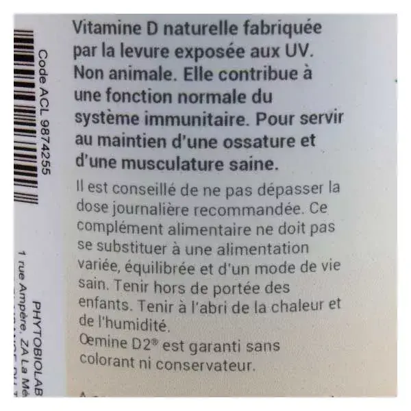 Oemine D2 Vegetal 180 cápsulas