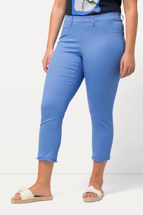 7/8-Hose Sienna, Fransensaum, schmales Bein