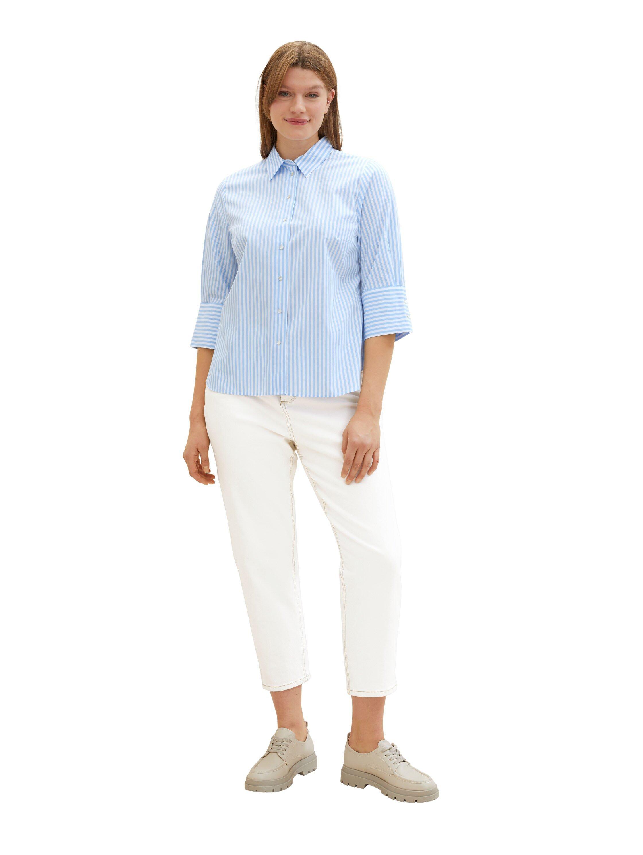 Gestreifte Bluse mit breiten Manschetten