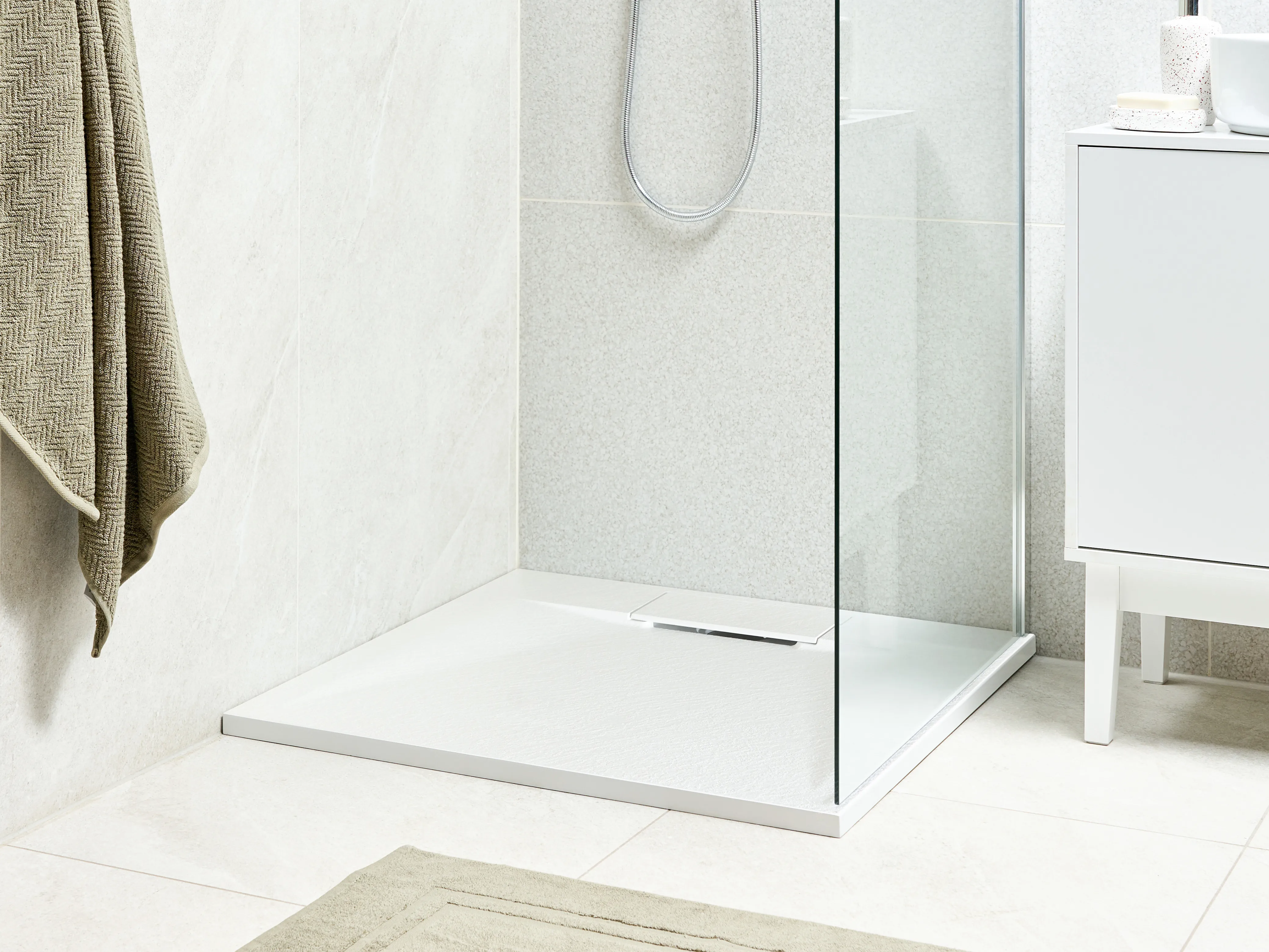Douchebak AZZURRO 80 x 80 x 3 cm Wit