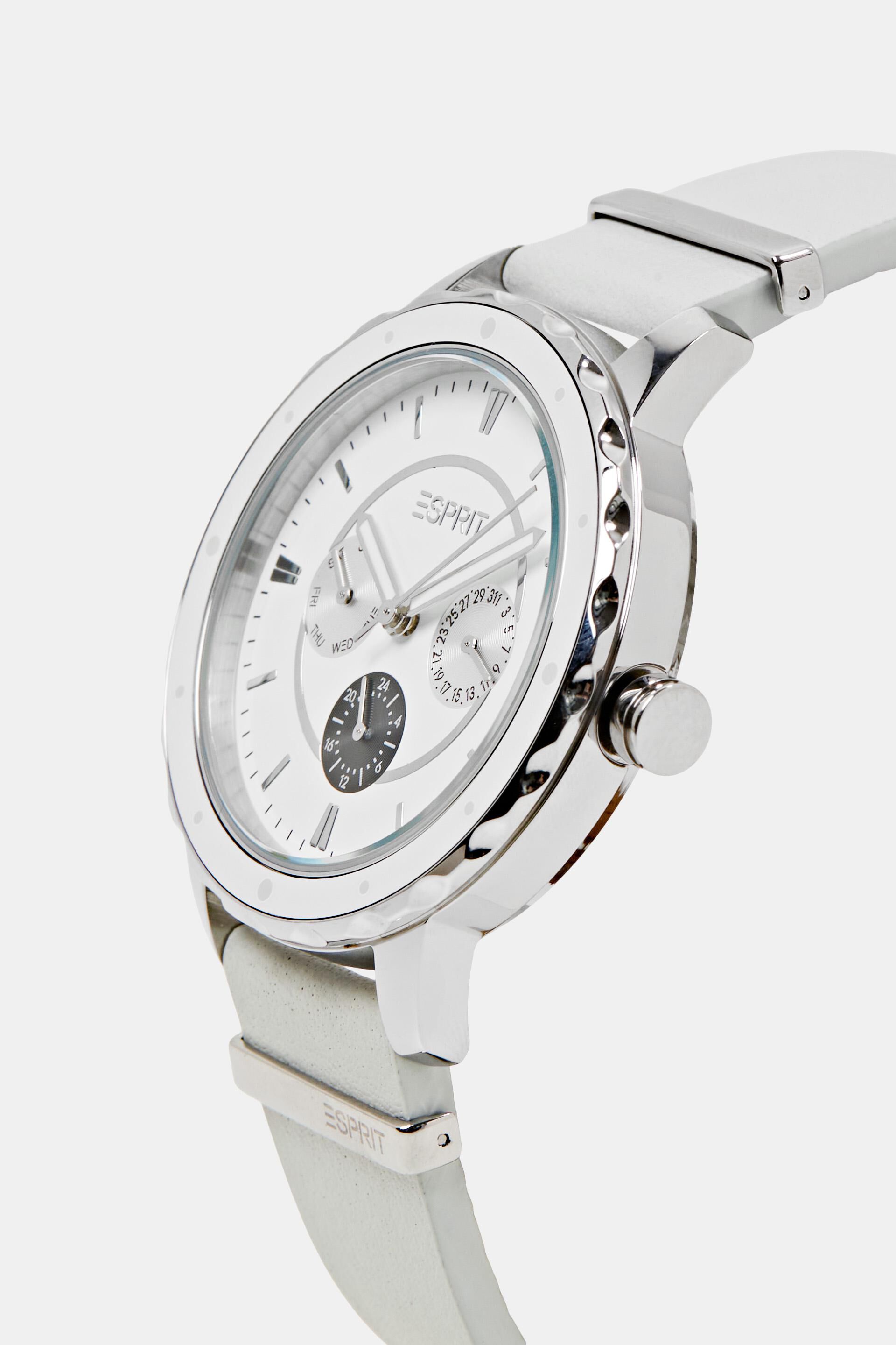 Montre multifonction à bracelet en cuir