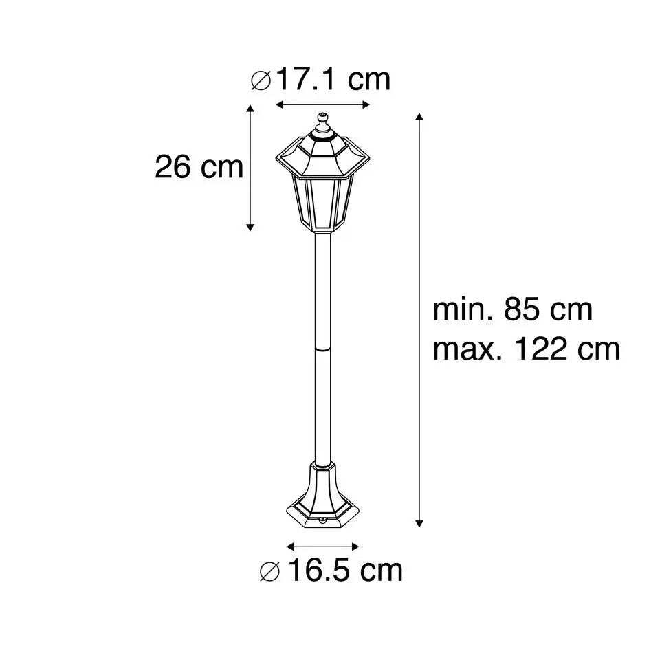 Qazqa staande buitenlampen new haven zwart e27