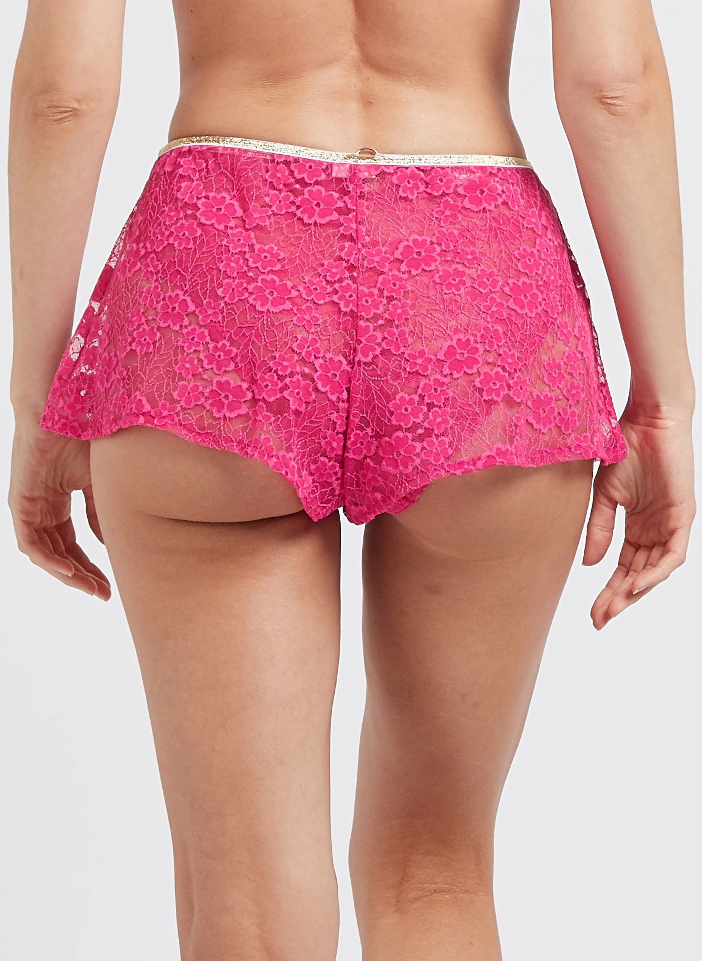 ABEL - Short de lingerie en dentelle | Rouge