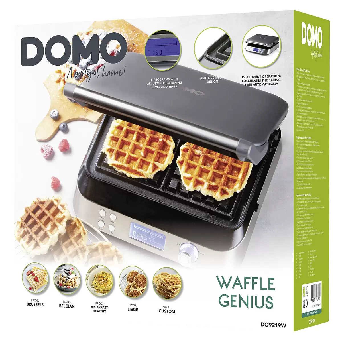 Waffeleisen DO9219W Domo anthrazit,silber