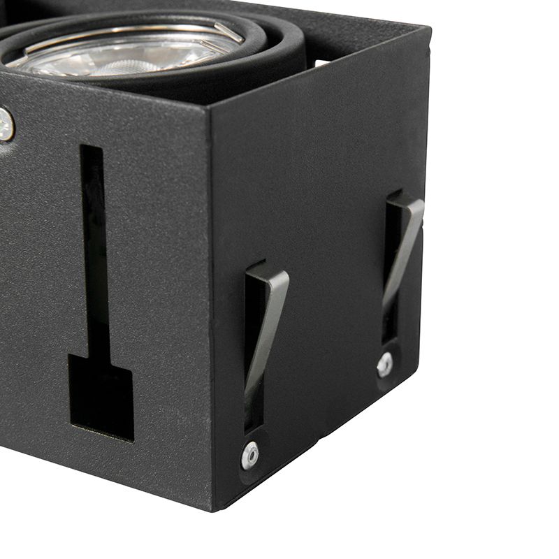Set van 6 Inbouwspot zwart GU10 draai- en kantelbaar trimless 2-lichts - Oneon